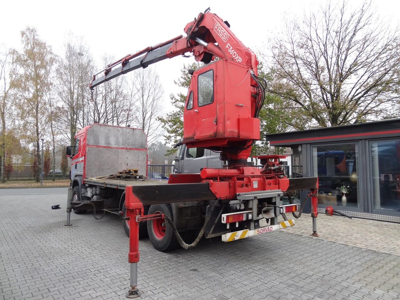 Camion plateau, Camion grue Scania R144 460 6X4 Fassi 360 bis 25 Meter: photos 14