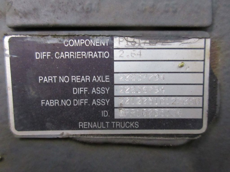 Renault 22836794/TYPE SPR10235334 RATIO 2,64 RENAULT PRIMUIM 460 DXI - Différentiel pour Camion: photos 5 Renault 22836794/TYPE SPR10235334 RATIO 2,64 RENAULT PRIMUIM 460 DXI - Différentiel pour Camion: photos 5