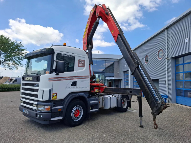 Scania 124G-420 / RETARDER / PALFINGER PK32080 / DOUBLE TANK / AIRCO / GOOD CONDITION / MANUAL / EURO-3 / 2004 - Camion grue: photos 1 Scania 124G-420 / RETARDER / PALFINGER PK32080 / DOUBLE TANK / AIRCO / GOOD CONDITION / MANUAL / EURO-3 / 2004 - Camion grue: photos 1
