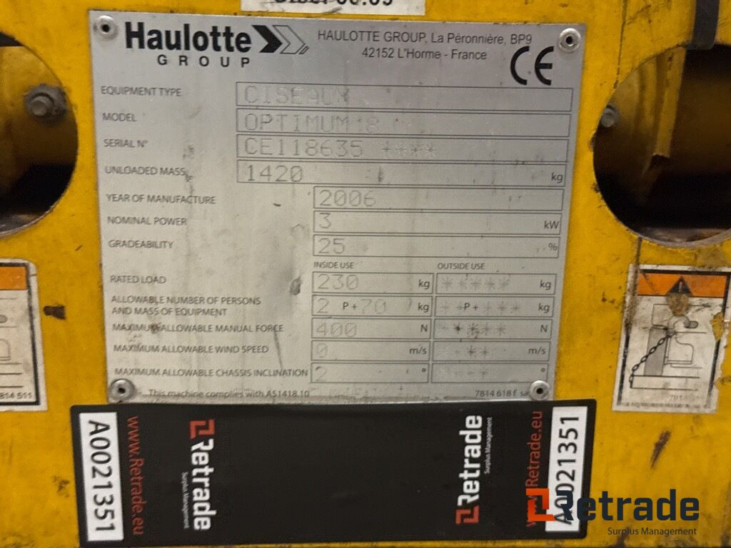 Engins de chantier Sakselift Haulotte Optimum 8 - 8 meter / scissor lift: photos 19