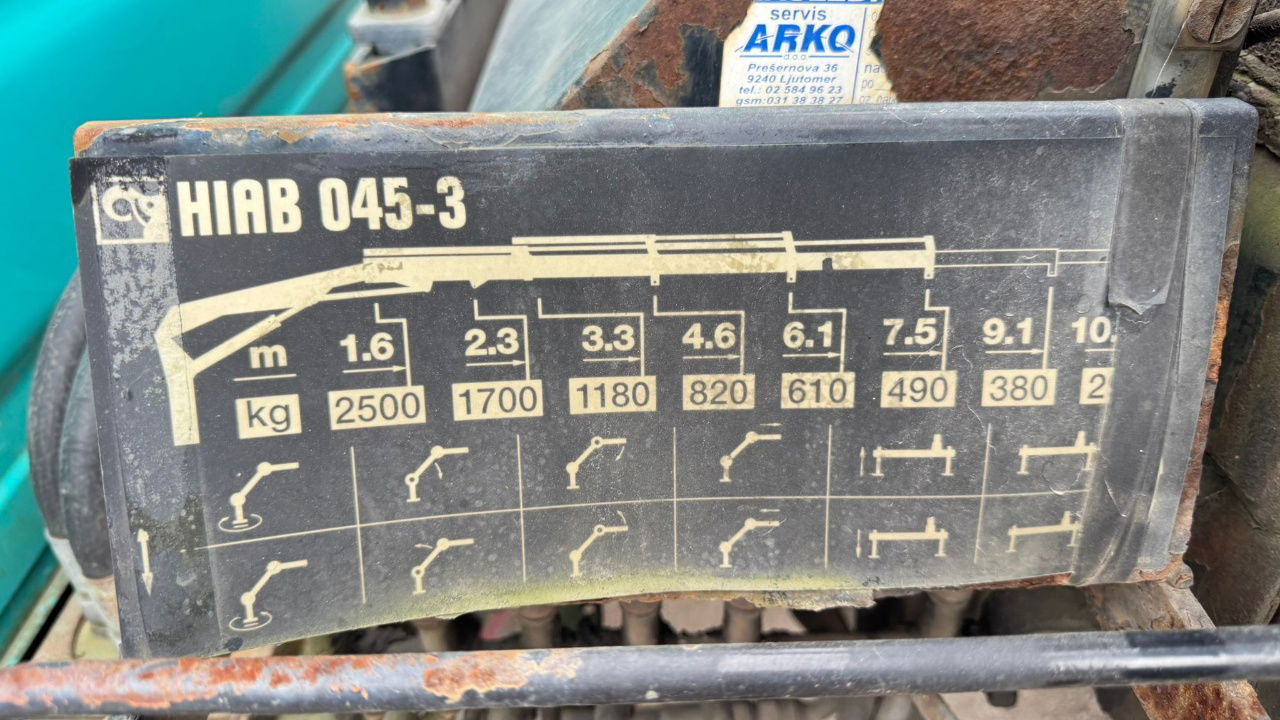 Fourgon plateau, Utilitaire double cabine Iveco Daily 65 C15 stake body - Hiab 045-3 - 7.5M: photos 11 Fourgon plateau, Utilitaire double cabine Iveco Daily 65 C15 stake body - Hiab 045-3 - 7.5M: photos 11