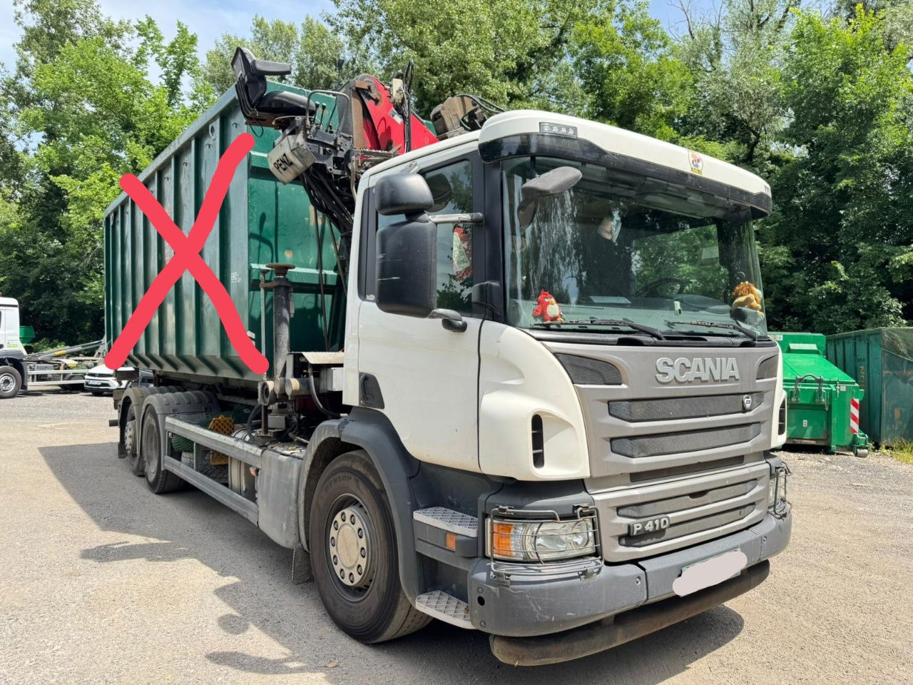 Scania P 410 6x2 penz crane 12Z + abroll multilift + scissors - steering axle - Camion porte-conteneur/ Caisse mobile: photos 5 Scania P 410 6x2 penz crane 12Z + abroll multilift + scissors - steering axle - Camion porte-conteneur/ Caisse mobile: photos 5