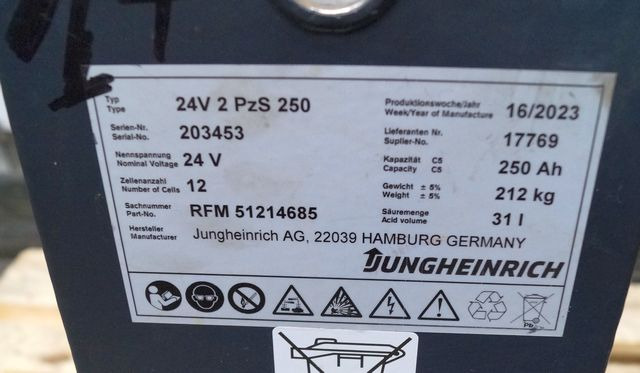 Jungheinrich unknown | Battery 24 2PZS250 year 2022 weight 212 kg sn. 203453 out - Accumulateur pour Matériel de manutention: photos 3 Jungheinrich unknown | Battery 24 2PZS250 year 2022 weight 212 kg sn. 203453 out - Accumulateur pour Matériel de manutention: photos 3