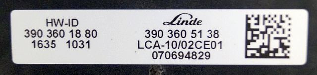 Linde 3903605138 | Controller LCA - 10/02CE01 3903601880 sn. 070694829 from R14H - Bloc de gestion pour Matériel de manutention: photos 3 Linde 3903605138 | Controller LCA - 10/02CE01 3903601880 sn. 070694829 from R14H - Bloc de gestion pour Matériel de manutention: photos 3