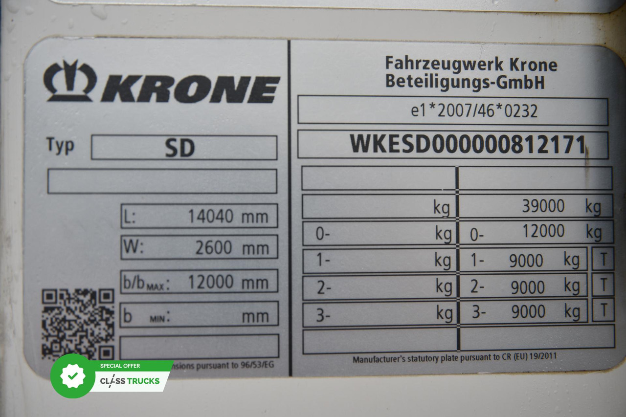 Semi-remorque frigorifique Krone SDR Double Deck Cool Liner FP45 ThermoKing SLXi 300 Lifting Axle: photos 19 Semi-remorque frigorifique Krone SDR Double Deck Cool Liner FP45 ThermoKing SLXi 300 Lifting Axle: photos 19