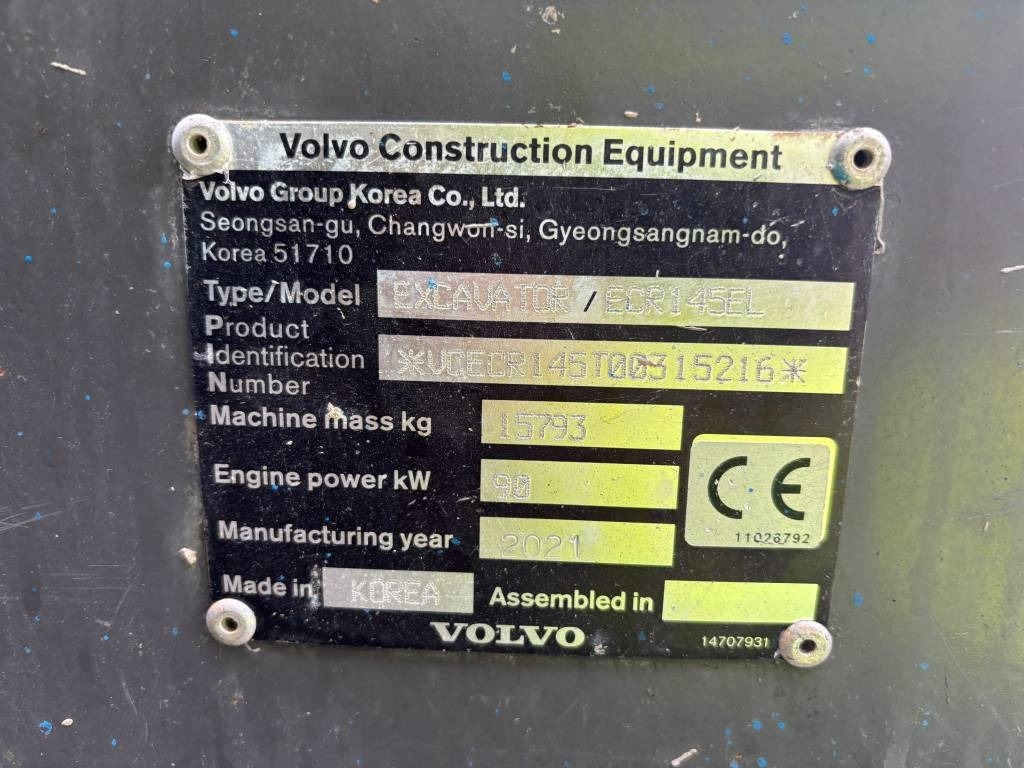 Volvo ECR 145 EL (Under Preparation) - Pelle sur chenille: photos 2 Volvo ECR 145 EL (Under Preparation) - Pelle sur chenille: photos 2