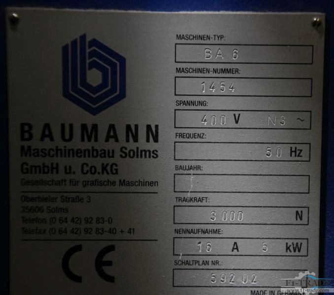 Baumann BA 6 - Machine d'impression: photos 2 Baumann BA 6 - Machine d'impression: photos 2