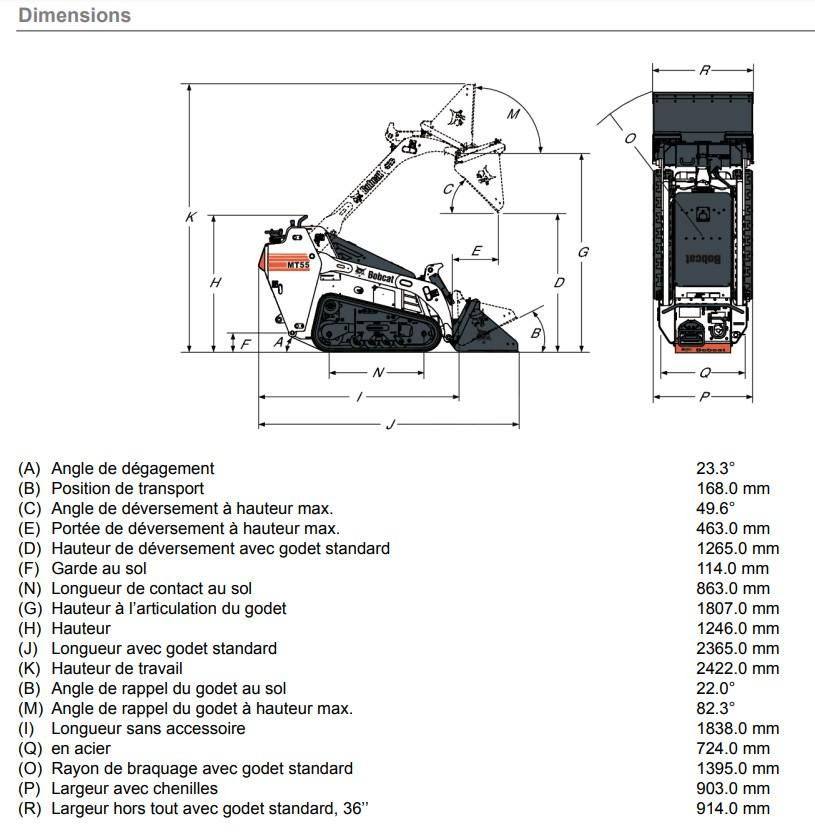 Chargeuse compacte sur chenilles Bobcat MT55 MINI CHARGEUSE SKID A CHENILLE: photos 15