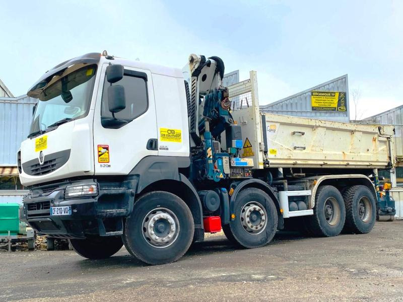 RENAULT KERAX 8x4 520 BIBENNE CIF GRUE CORMACH - Camion benne, Camion grue: photos 1 RENAULT KERAX 8x4 520 BIBENNE CIF GRUE CORMACH - Camion benne, Camion grue: photos 1