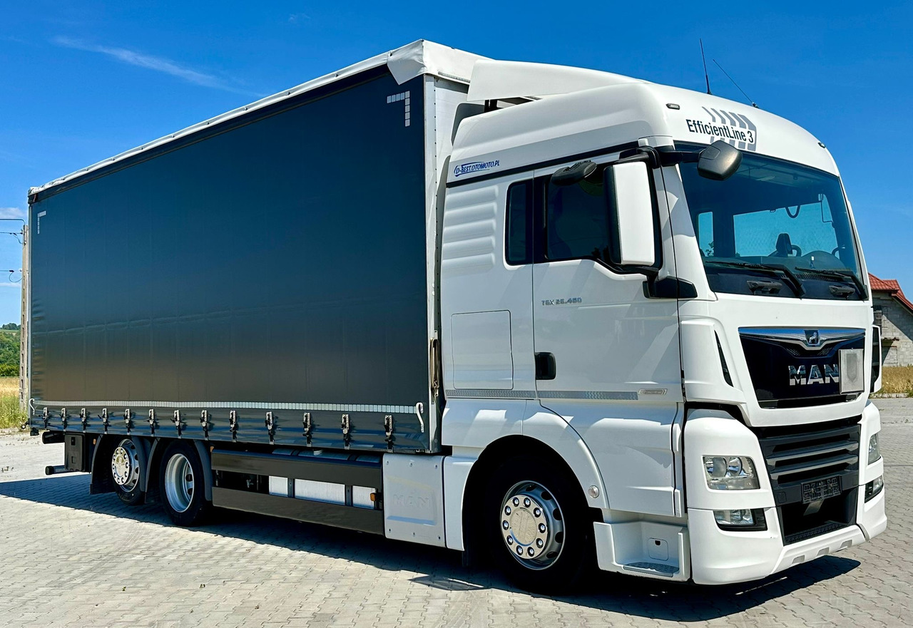 MAN TGX 26.460 / FIRANKA / 19 EUROPALET / 7.75 M / 6X2 / OŚ PODNOSZONA / AU - Camion à rideaux coulissants: photos 1 MAN TGX 26.460 / FIRANKA / 19 EUROPALET / 7.75 M / 6X2 / OŚ PODNOSZONA / AU - Camion à rideaux coulissants: photos 1