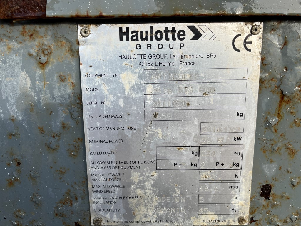 Nacelle HAULOTTE 16 RTJ PRO, 4x4, 3390 mth: photos 12