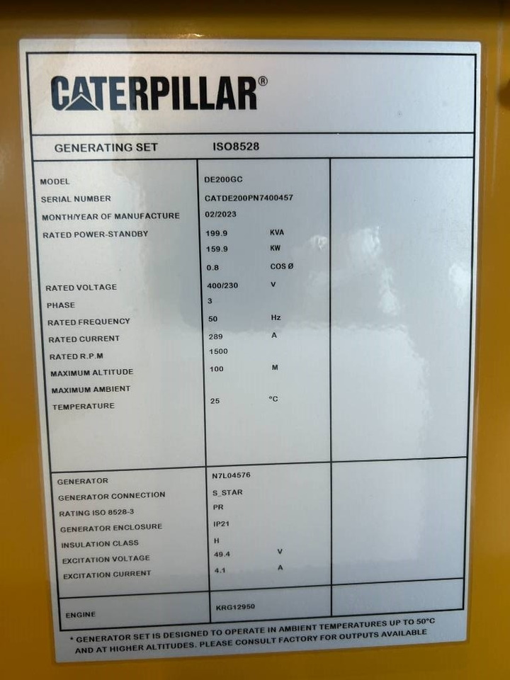 CAT DE200GC - 200 kVA Stand-by Generator - DPX-18211  - Groupe électrogène: photos 5 CAT DE200GC - 200 kVA Stand-by Generator - DPX-18211  - Groupe électrogène: photos 5