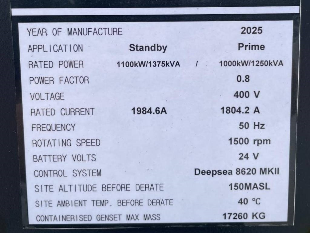 Groupe électrogène neuf Cummins KTA50-G3 - 1.375 kVA Generator - DPX-18818-O: photos 16