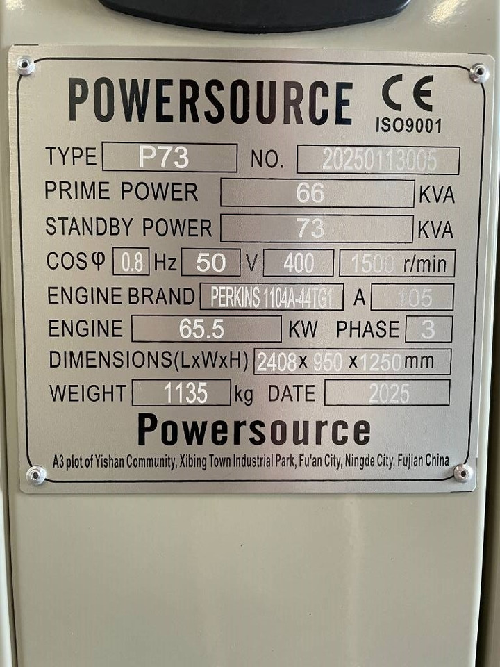 Groupe électrogène neuf Perkins 1104A-44TG1 - 73 kVA Generator - DPX-19804.1: photos 6