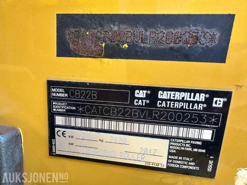 2017 CAT CB22B VIBRO VALS - 1678 Timer - Compacteur: photos 4 2017 CAT CB22B VIBRO VALS - 1678 Timer - Compacteur: photos 4