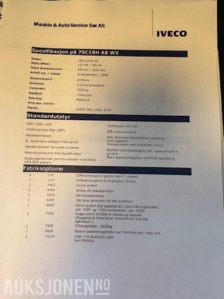 2020 Iveco lastebil 70WC18H A8 WX 4X4 - Camion plateau: photos 5 2020 Iveco lastebil 70WC18H A8 WX 4X4 - Camion plateau: photos 5