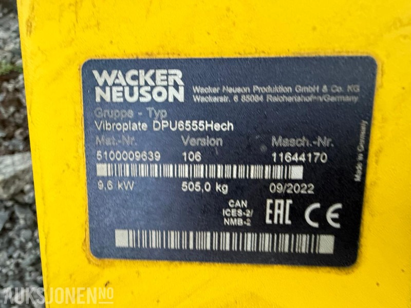 2022 Wacker Neuson DPU 6555 - Plaque vibrante: photos 2 2022 Wacker Neuson DPU 6555 - Plaque vibrante: photos 2