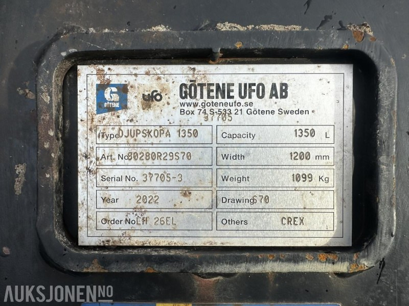 Accessoire pour Engins de chantier Götene Graveskuff 1350L S70: photos 8 Accessoire pour Engins de chantier Götene Graveskuff 1350L S70: photos 8