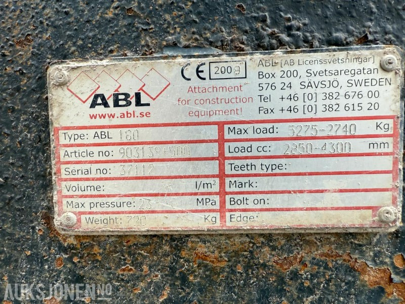 HBL 160 - Kranarm til Hjullaster - Hydraulisk - Store BM-Fester - Accessoire pour Engins de chantier: photos 4 HBL 160 - Kranarm til Hjullaster - Hydraulisk - Store BM-Fester - Accessoire pour Engins de chantier: photos 4