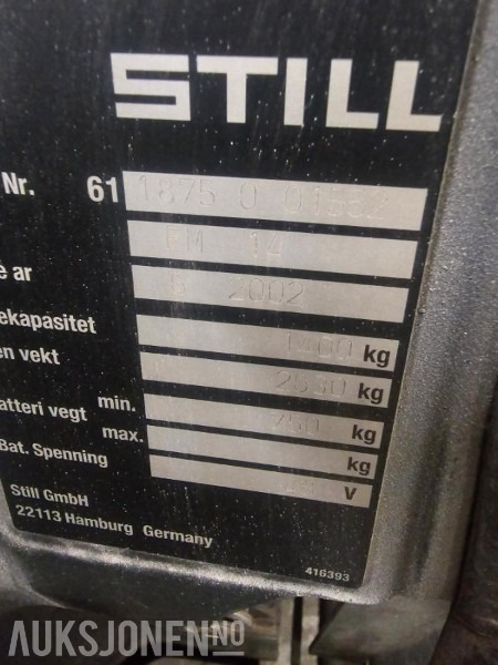 2002 Still Truk - Matériel de manutention: photos 3 2002 Still Truk - Matériel de manutention: photos 3