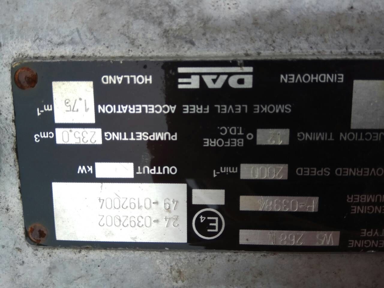 DAF ATI WS268   DAF ATI DAF 85 95 - Moteur pour Camion: photos 3 DAF ATI WS268   DAF ATI DAF 85 95 - Moteur pour Camion: photos 3