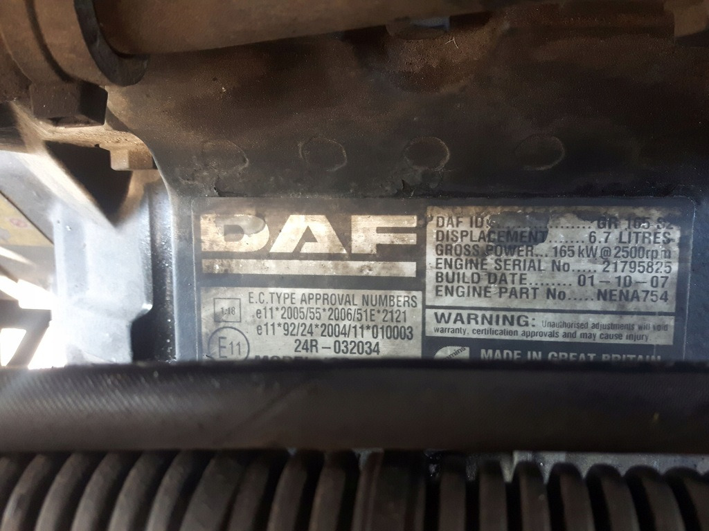 DAF GR165S2 DAF CF 4x2, LF truck - Moteur pour Camion: photos 1 DAF GR165S2 DAF CF 4x2, LF truck - Moteur pour Camion: photos 1
