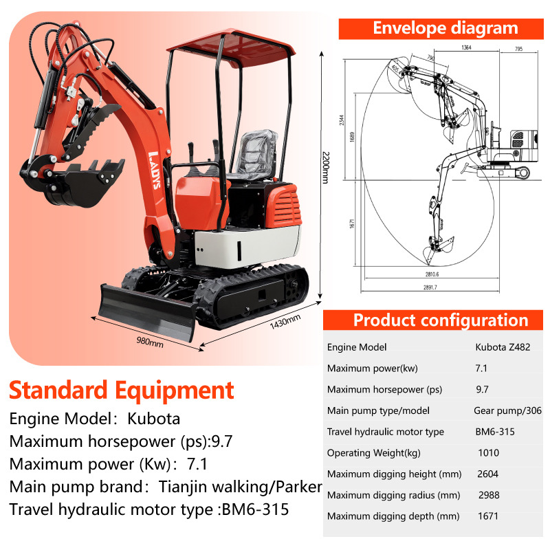 LADYS DY12Pro Mini Excavator CE Certification Kubota Engine(Factory Outlet) Mini Pelle Minibagger Minikoparka Miniexcavadora - Mini pelle: photos 2 LADYS DY12Pro Mini Excavator CE Certification Kubota Engine(Factory Outlet) Mini Pelle Minibagger Minikoparka Miniexcavadora - Mini pelle: photos 2