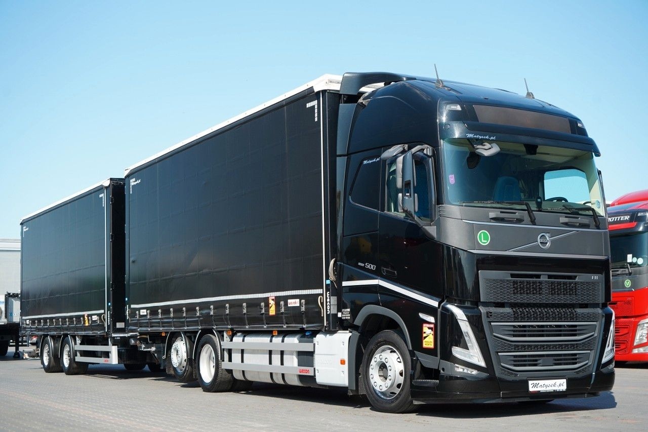 Volvo FH 500 / I-SAVE / XL / ZESTAW TANDEM PRZEJAZDOWY - Camion à rideaux coulissants: photos 1 Volvo FH 500 / I-SAVE / XL / ZESTAW TANDEM PRZEJAZDOWY - Camion à rideaux coulissants: photos 1
