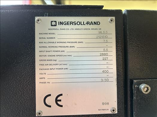 Ingersoll Rand ML5.5 Air compressor - Machine agroalimentaire: photos 4 Ingersoll Rand ML5.5 Air compressor - Machine agroalimentaire: photos 4