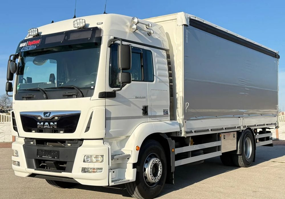 MAN TGM 15.290/E6/FIRANKA/BURTO-FIRANKA/SZKOŁA JAZDY/MAŁY ROZSTAW OSI/16PALET/WINDA/NISKI PRZEBIEG/2019/SERWISOWANY/JAK NOWY - Camion à rideaux coulissants: photos 2 MAN TGM 15.290/E6/FIRANKA/BURTO-FIRANKA/SZKOŁA JAZDY/MAŁY ROZSTAW OSI/16PALET/WINDA/NISKI PRZEBIEG/2019/SERWISOWANY/JAK NOWY - Camion à rideaux coulissants: photos 2