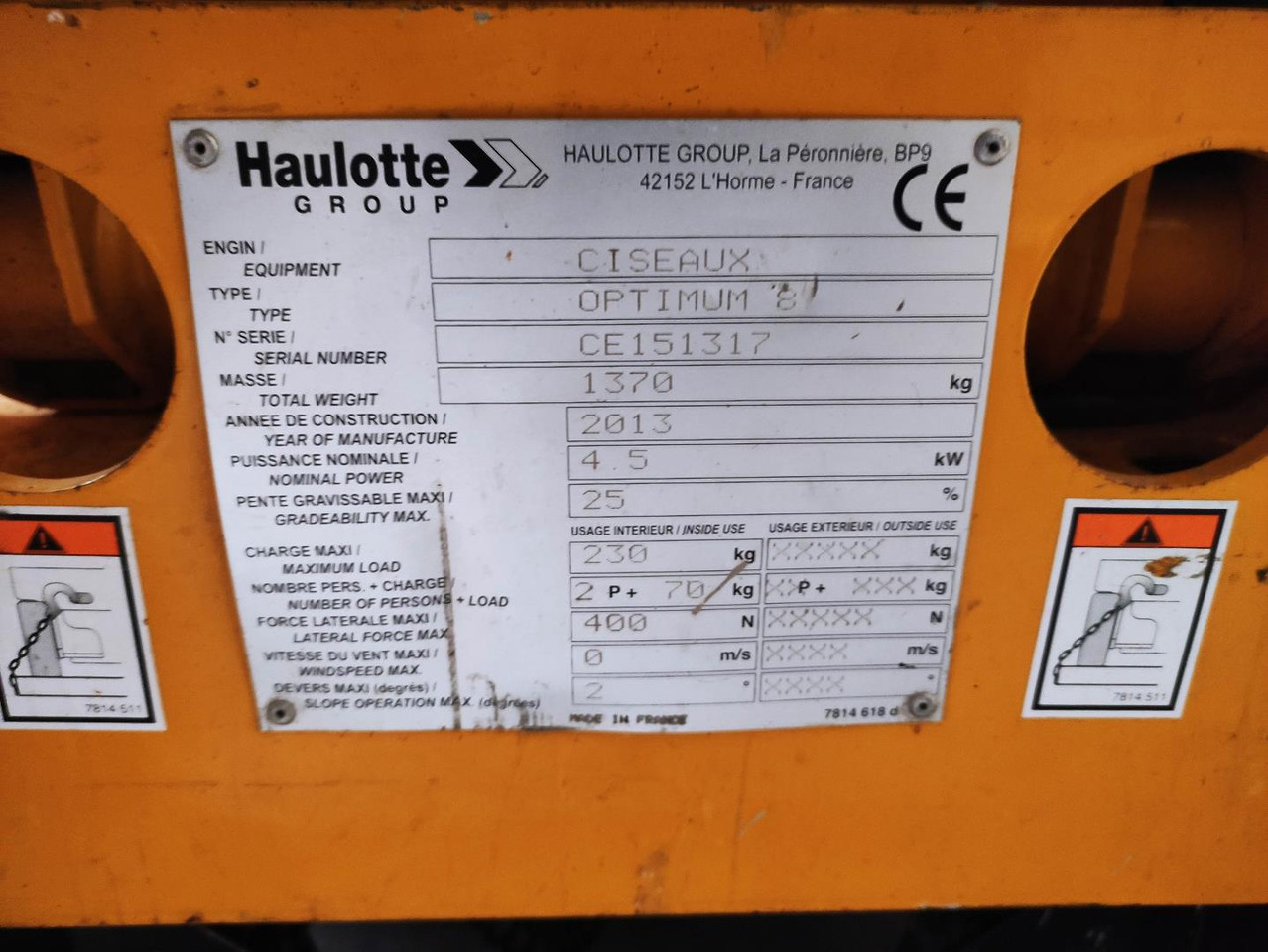 Haulotte OPTIMMM8 - Nacelle ciseaux: photos 1 Haulotte OPTIMMM8 - Nacelle ciseaux: photos 1