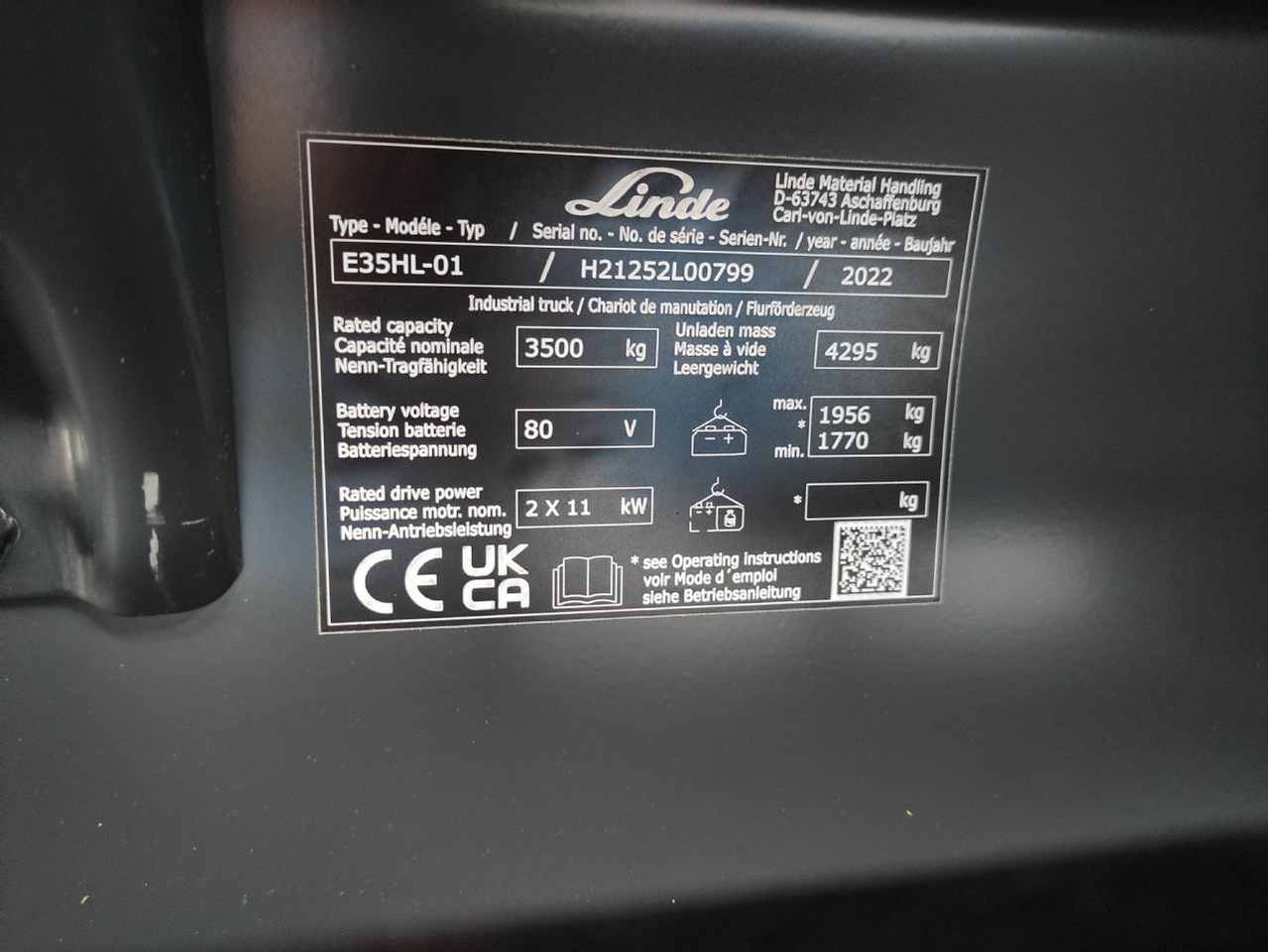 Linde E35HL-01-1252 *Batterie NEU* - Chariot élévateur électrique: photos 5 Linde E35HL-01-1252 *Batterie NEU* - Chariot élévateur électrique: photos 5