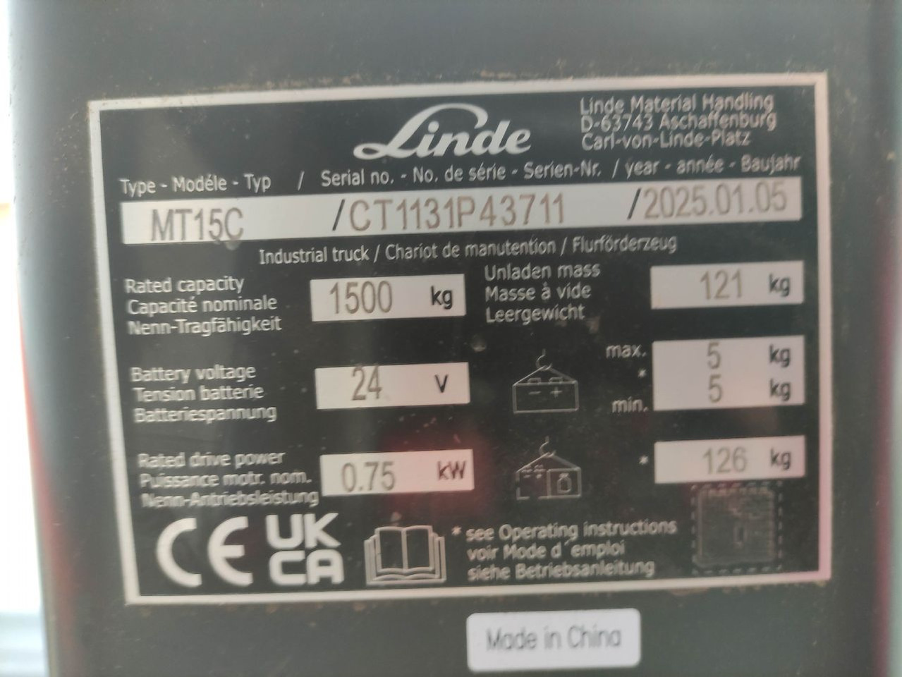 Linde MT15C - Transpalette: photos 5 Linde MT15C - Transpalette: photos 5