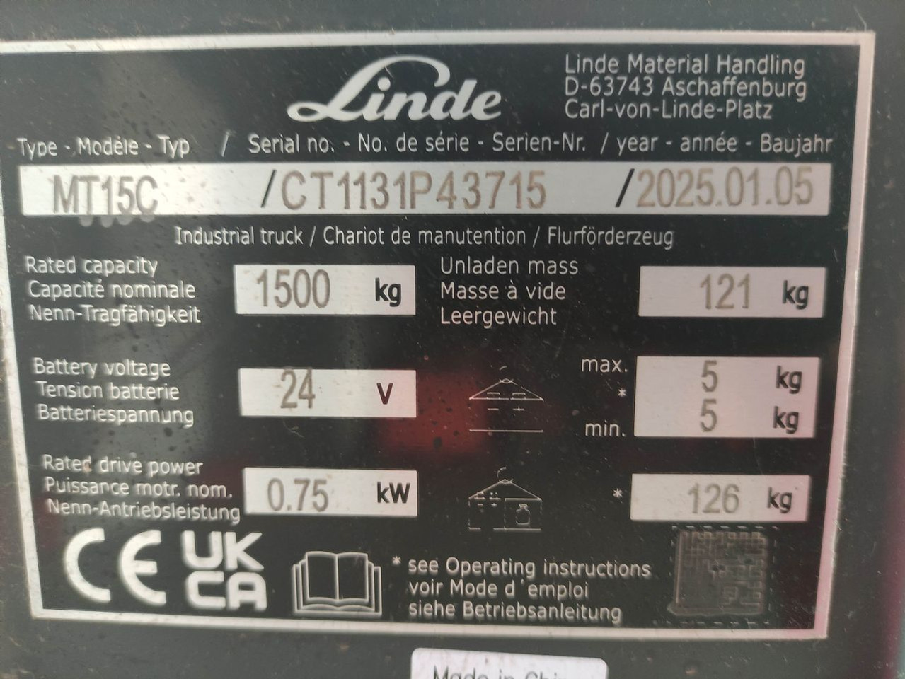 Linde MT15C - Transpalette: photos 5 Linde MT15C - Transpalette: photos 5