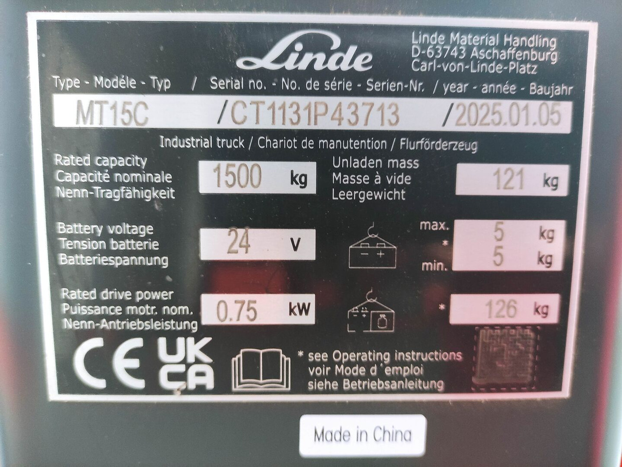 Linde MT15C - Transpalette: photos 5 Linde MT15C - Transpalette: photos 5
