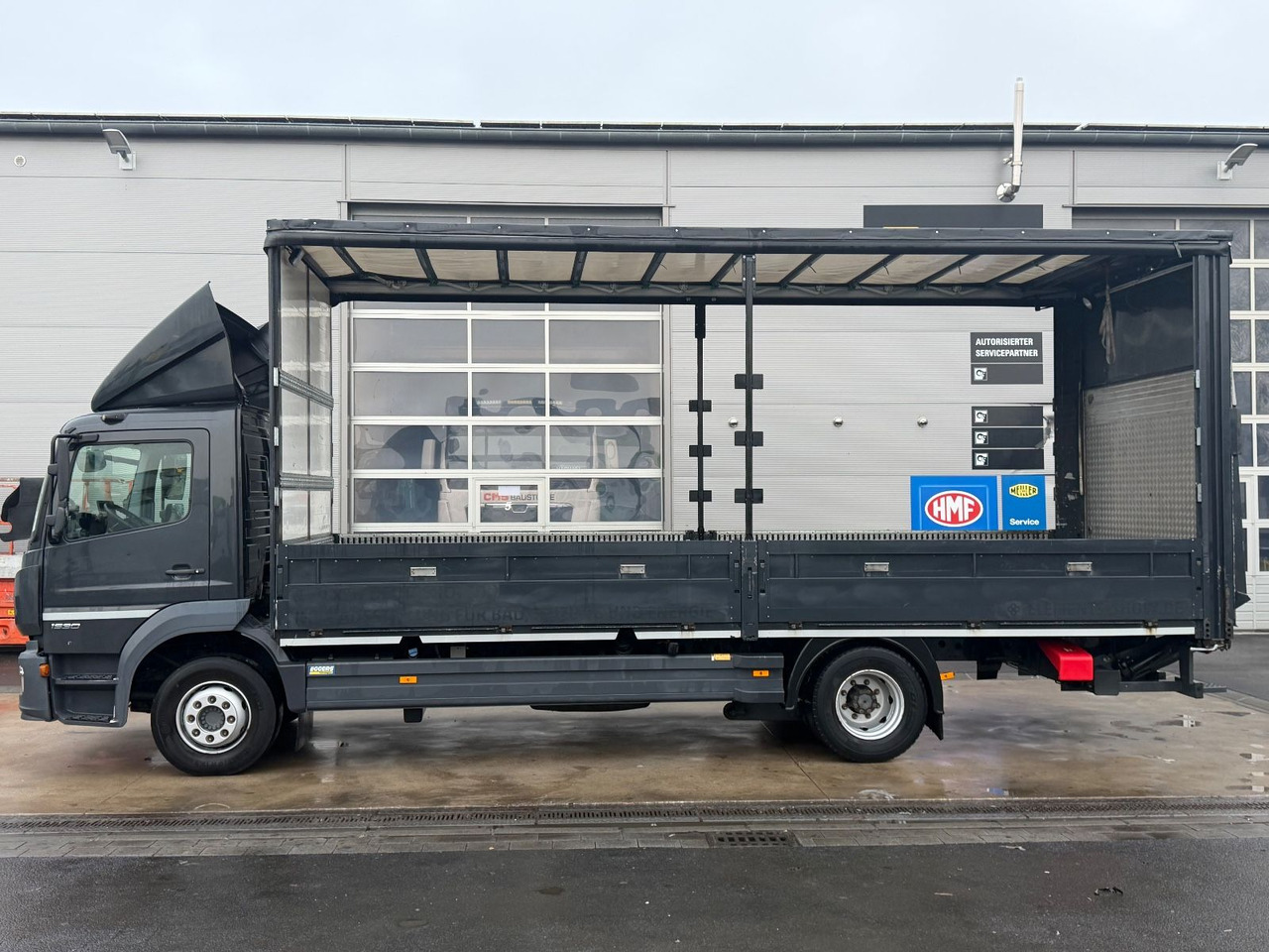 Camion à rideaux coulissants Mercedes-Benz Atego 1530 Pritsche/Plane, Palfinger Lbw, Edscha: photos 6