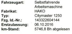 Hako Citymaster 1250 Kehrmaschine - Balayeuse de voirie: photos 3 Hako Citymaster 1250 Kehrmaschine - Balayeuse de voirie: photos 3