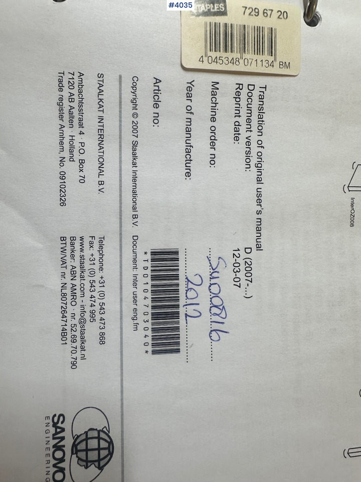 Matériel d'élevage Sanovo Staalkat Inter compacta egg sorting machine: photos 19 Matériel d'élevage Sanovo Staalkat Inter compacta egg sorting machine: photos 19