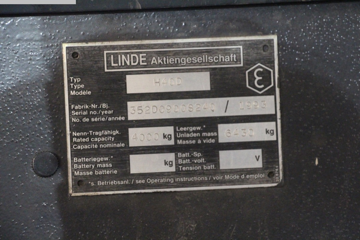 LINDE H40D - Chariot élévateur diesel: photos 4 LINDE H40D - Chariot élévateur diesel: photos 4