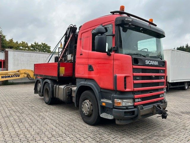Scania 124 L 470 Pritsche + MKG HLK 201 HP 6x2 - Camion plateau, Camion grue: photos 2 Scania 124 L 470 Pritsche + MKG HLK 201 HP 6x2 - Camion plateau, Camion grue: photos 2
