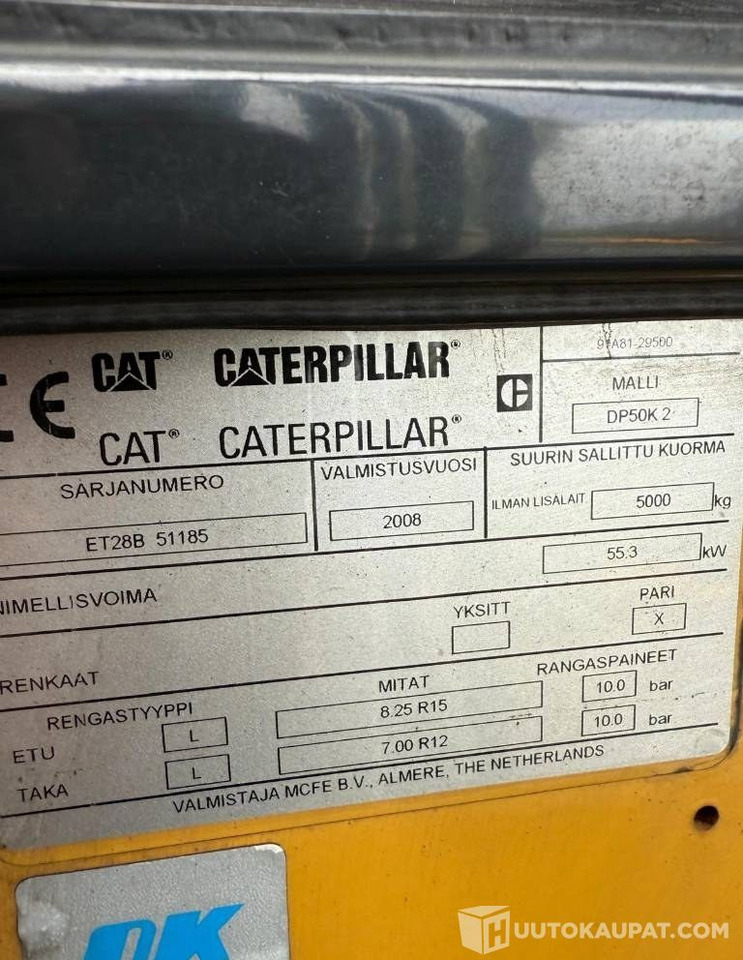 Cat DP50K2, 2008, 6 077 h Trukki, Lempäälä - Chariot élévateur diesel: photos 2 Cat DP50K2, 2008, 6 077 h Trukki, Lempäälä - Chariot élévateur diesel: photos 2