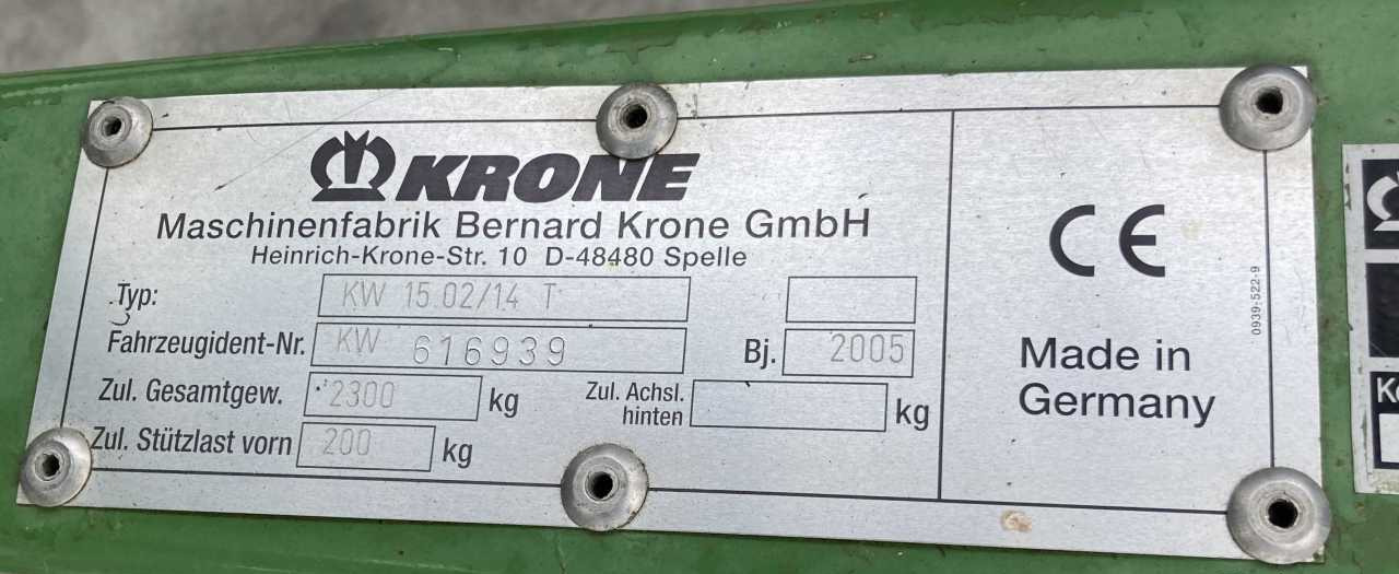 Krone KW 15.02/14 schudder weidebouwmachines - Faneuse: photos 4 Krone KW 15.02/14 schudder weidebouwmachines - Faneuse: photos 4