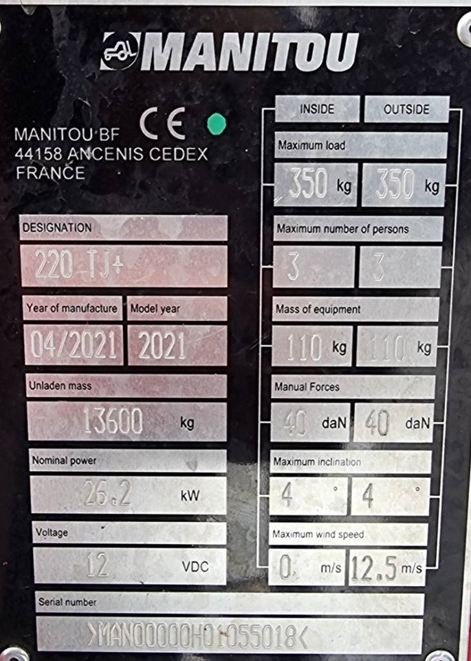 Nacelle télescopique Manitou 220TJ +: photos 20