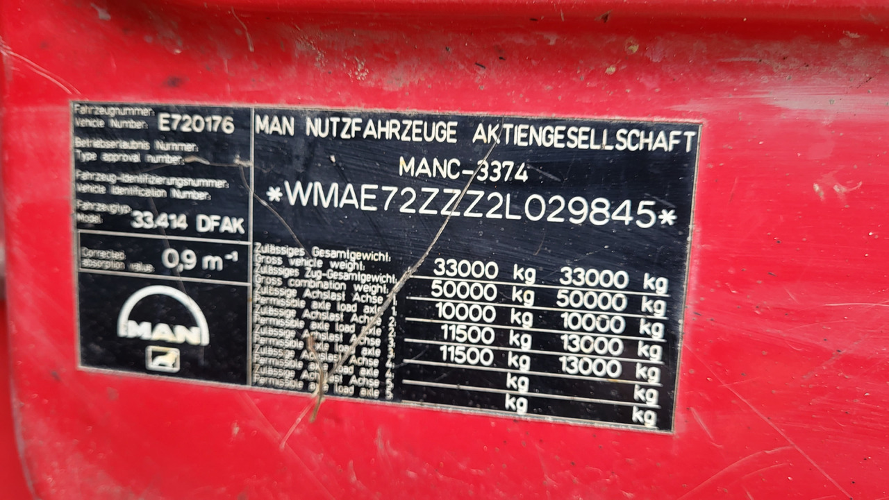 Camion benne pour transport de matériaux granulaires MAN 33.414 6X6 HIAB 102 33.414: photos 37