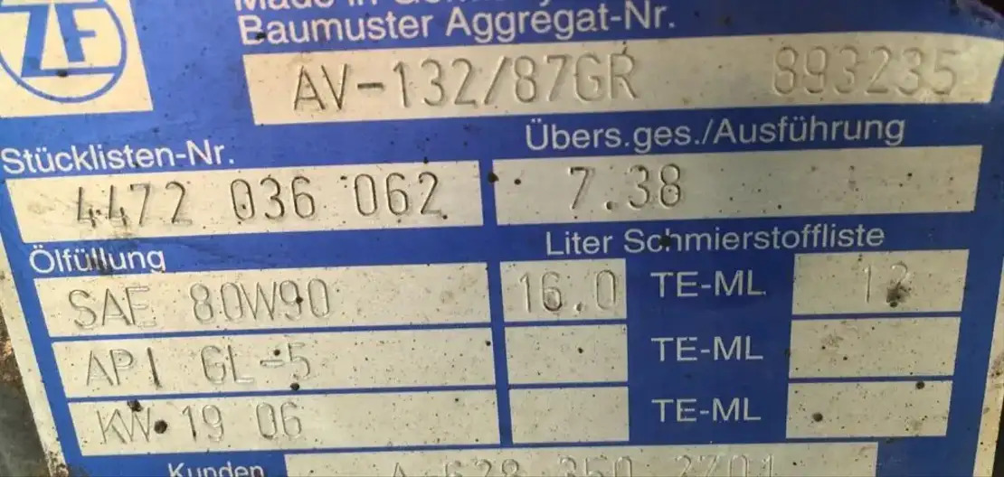 Essieu arrière pour Bus ZF Hinterachse Axis ZF AV 132/87 7,38 Citaro Setra 4472036062 Achse Mercedes Por: photos 6