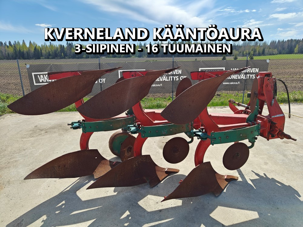KVERNELAND 3-siipinen 16-tuumainen kääntöaura kiekkoleikkureilla, katso video! - Charrue: photos 1 KVERNELAND 3-siipinen 16-tuumainen kääntöaura kiekkoleikkureilla, katso video! - Charrue: photos 1