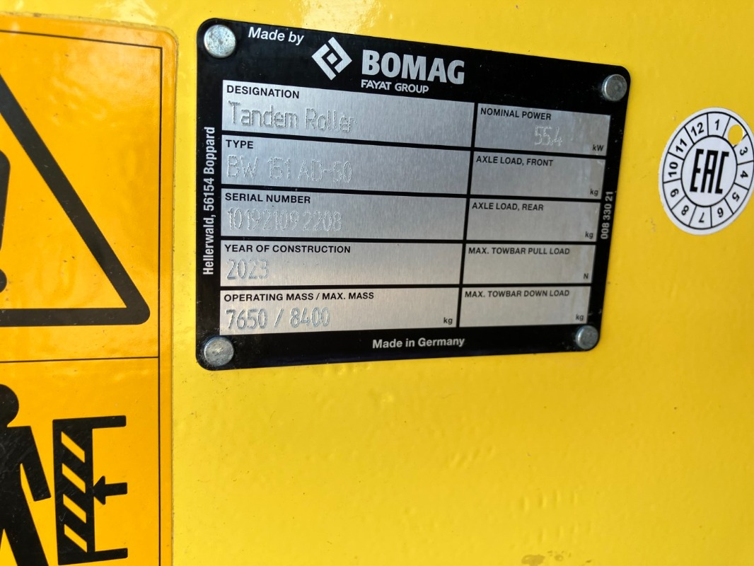 BOMAG DE BW 151 AD-50 Stage IIIa/TIER3 - Rouleau compresseur: photos 2 BOMAG DE BW 151 AD-50 Stage IIIa/TIER3 - Rouleau compresseur: photos 2