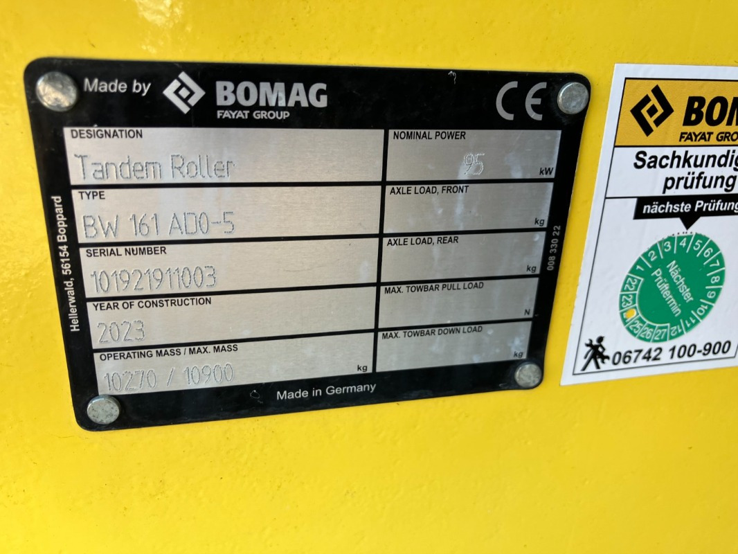 BOMAG DE BW 161 ADO-5 STage V/Tier 4f - Rouleau compresseur: photos 2 BOMAG DE BW 161 ADO-5 STage V/Tier 4f - Rouleau compresseur: photos 2
