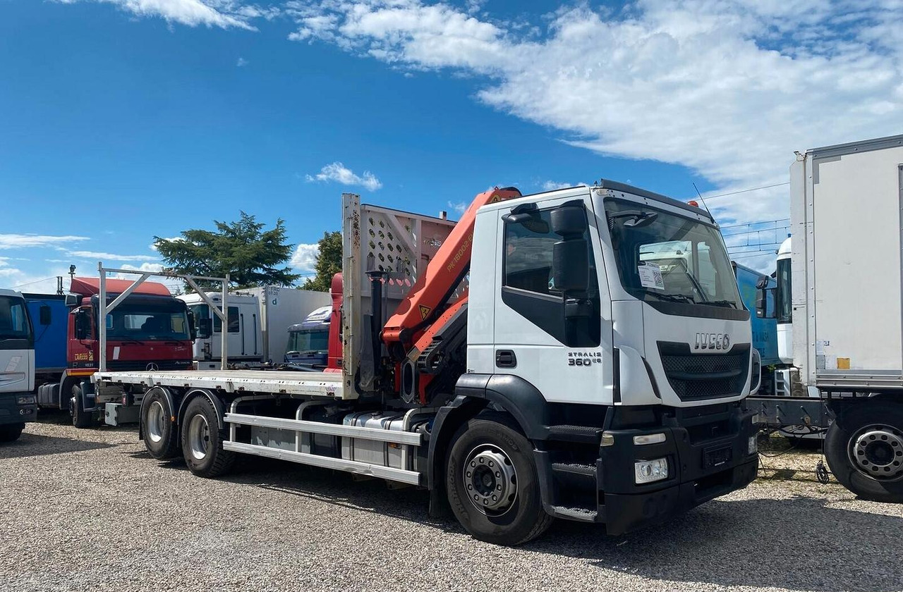 IVECO STRALIS 360 CASSONE FISSO E GRU PALFINGER - Camion plateau, Camion grue: photos 1 IVECO STRALIS 360 CASSONE FISSO E GRU PALFINGER - Camion plateau, Camion grue: photos 1