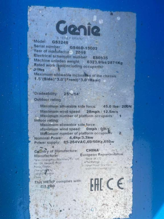 Genie GS-2646 - Nacelle ciseaux: photos 4 Genie GS-2646 - Nacelle ciseaux: photos 4